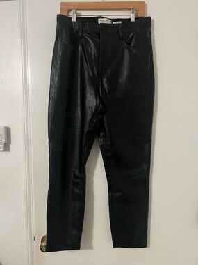 Abercrombie & Fitch Black Vegan Leather Women's Pants size 12 (B120)